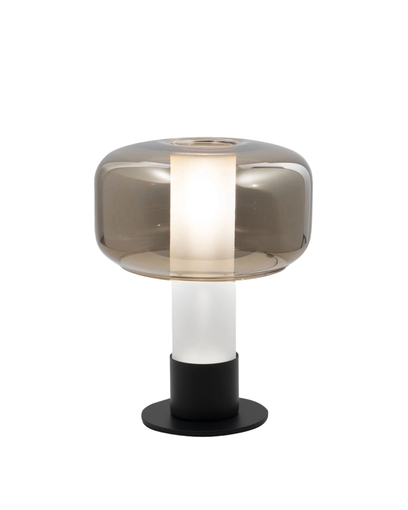 Lampada da Tavolo Flick Oro, Struttura in Metallo e Vetro Borosilicato, Dimmerabile al Tocco, Attacco E14 15W, IP20 - Flick