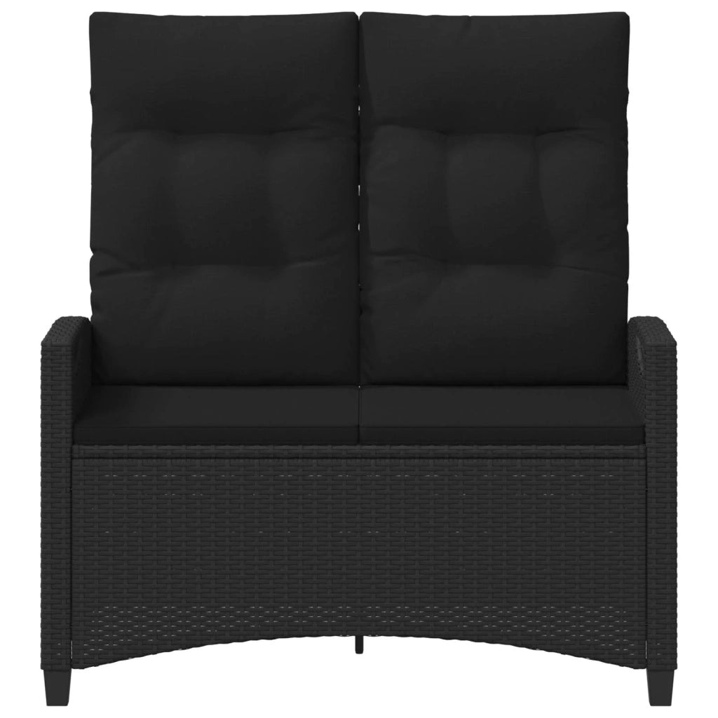 Panchina da giardino con cuscino Nero 105 x 60 x 112 cm 42026849
