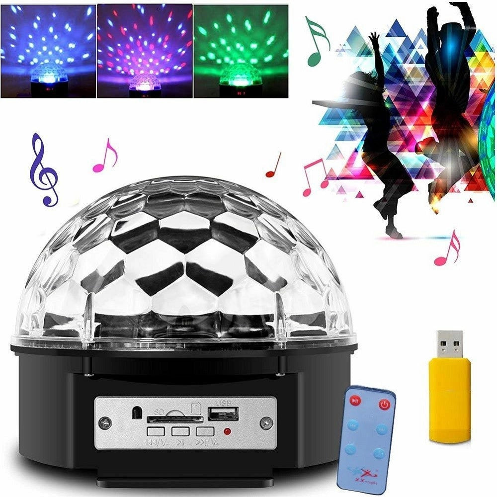 Trade Shop - Proiettore Sfera Luce Led Stroboscopio Disco Effetti Multicolore Rgb Festa -