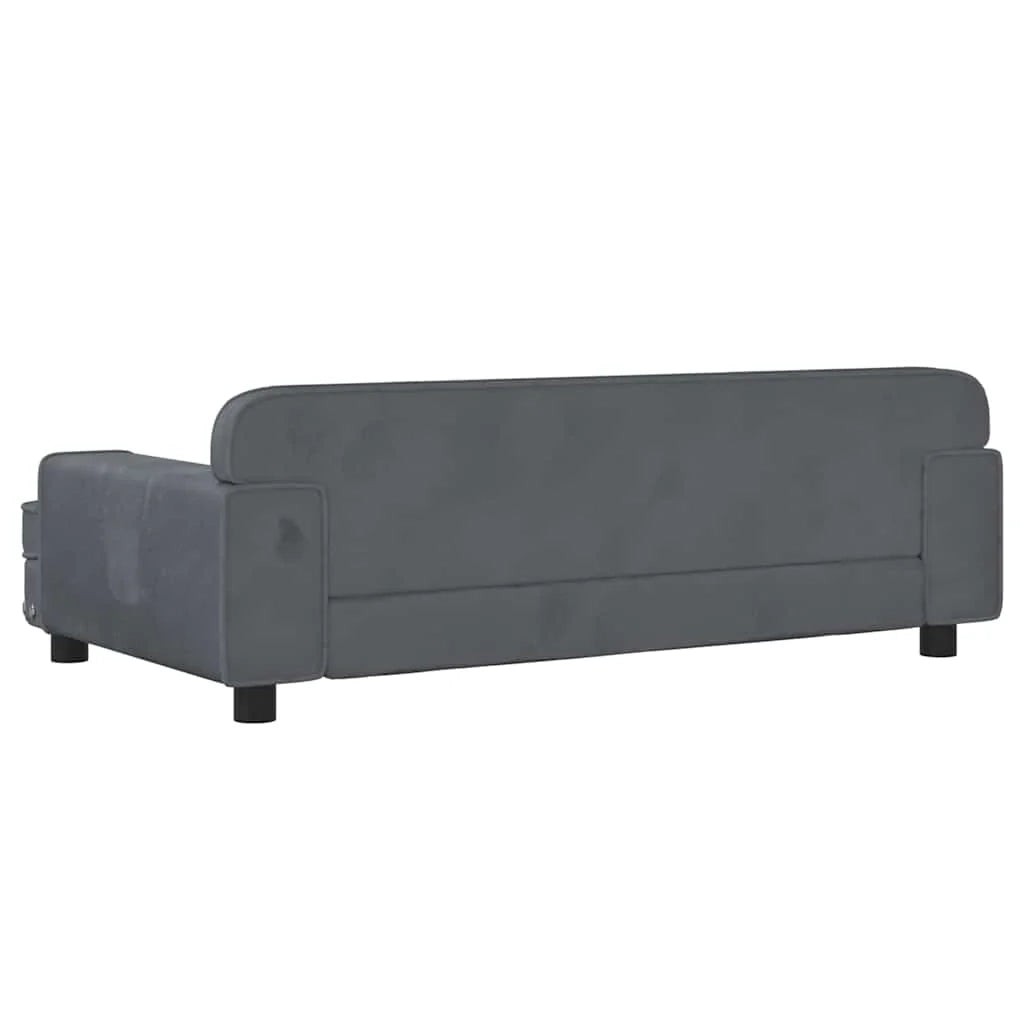 Cuccia per cani comoda cesta da divano scura 90 x 53 x 30 cm velluto grigio 02_0043189