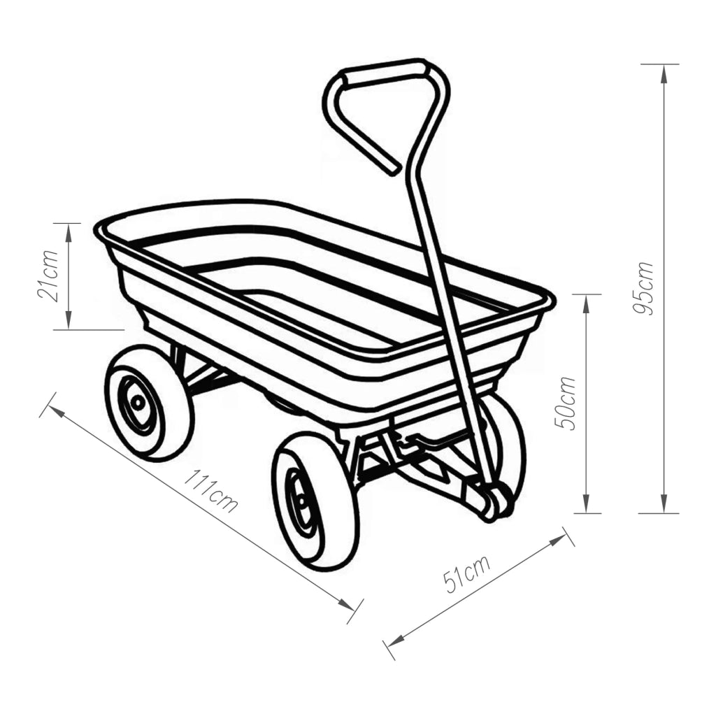 Carrello da giardino con cassone ribaltabile portata 250 kg verde/nero 03_0009216