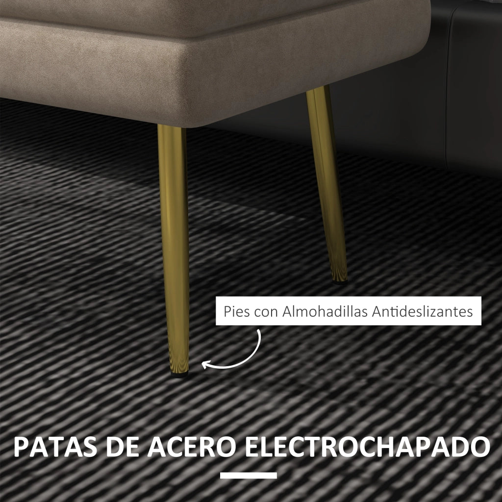 Letto contenitore imbottito in velluto ¨C zephmum ¨C 79.5x37.5x43 cm beige