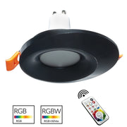 Faretto nero moderno LED RGBW 6W GU10 incasso soffitto 65mm luce colorata pub bar