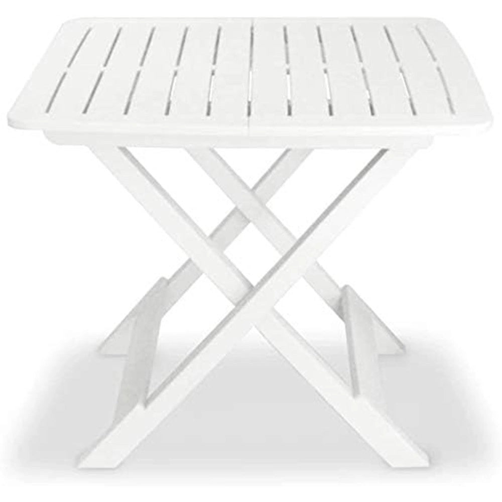 Trade Shop - Set Salotto Con 2 Sedie Tavolo Da Giardino Pieghevole Resistente Camping Bianco 006669 -