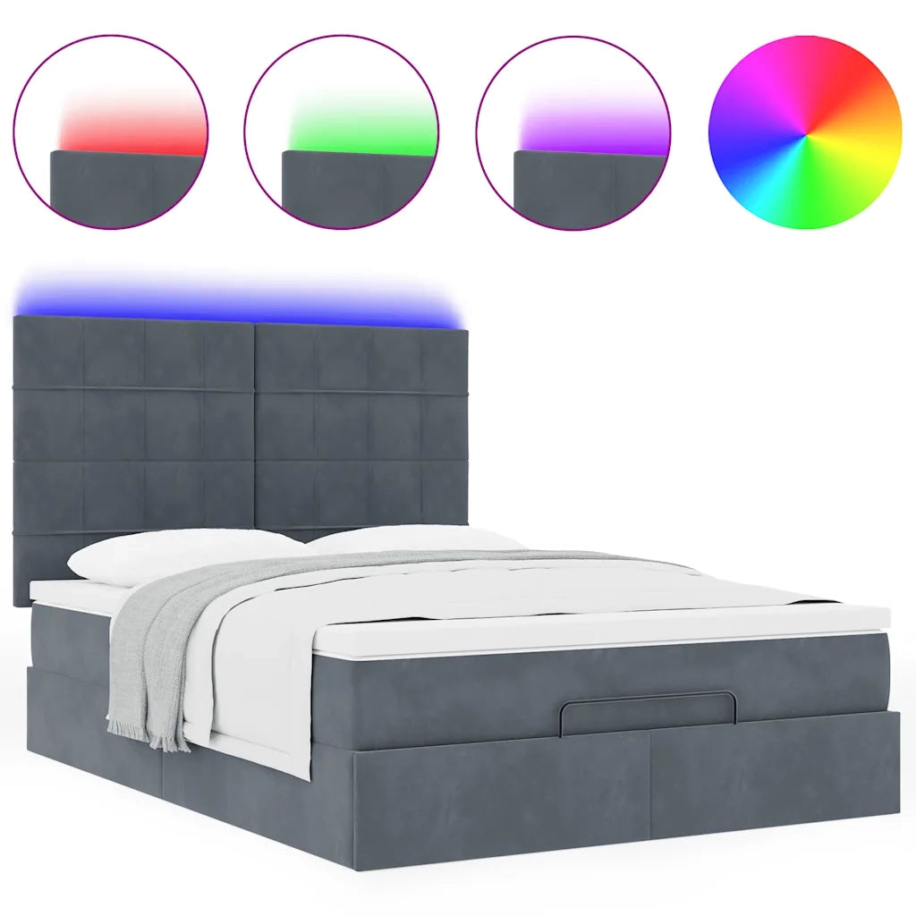 Struttura Letto Pouf con Materassi 140x190 cm Velluto 3314319