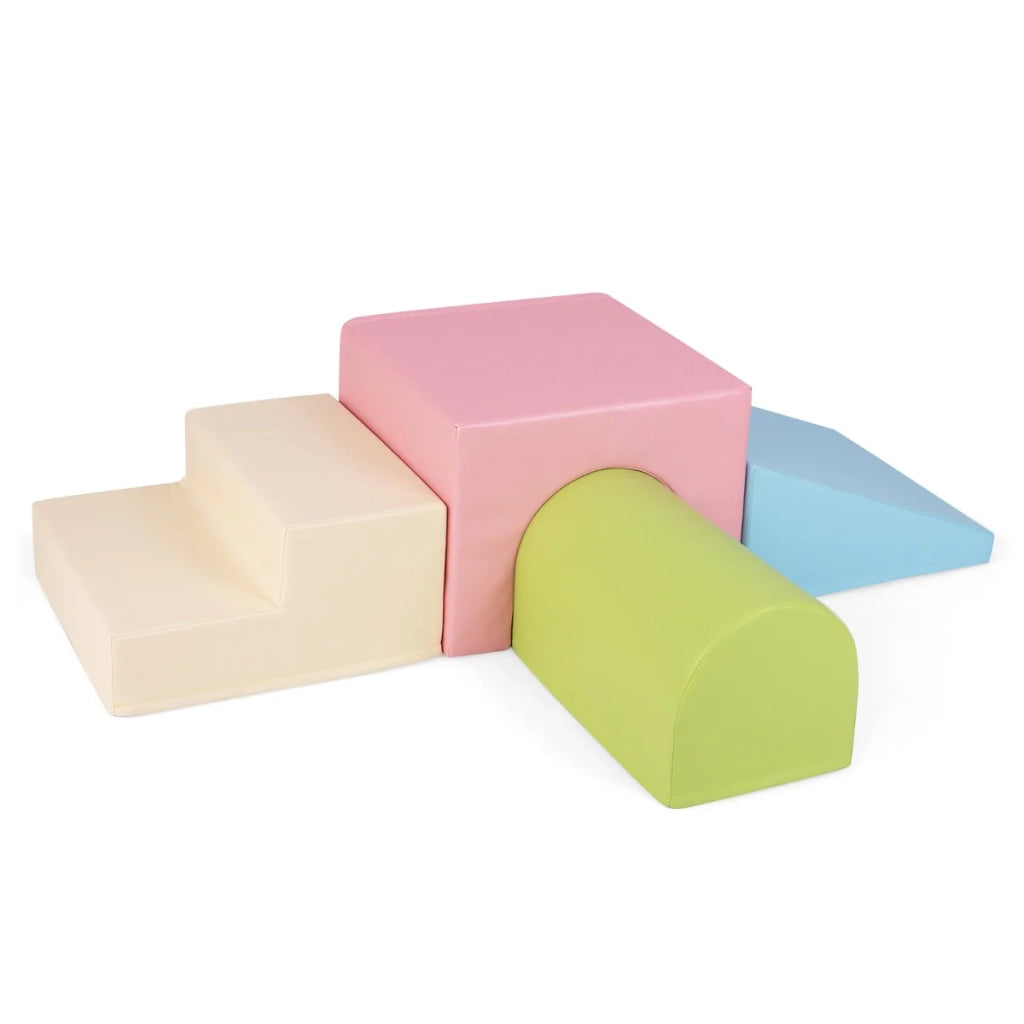 Set di 4 blocchi in schiuma per arrampicarsi e gattonare 50 x 50 x 38 cm superficie morbida e sicura atmosfera creativa PU rosa 20_0011848