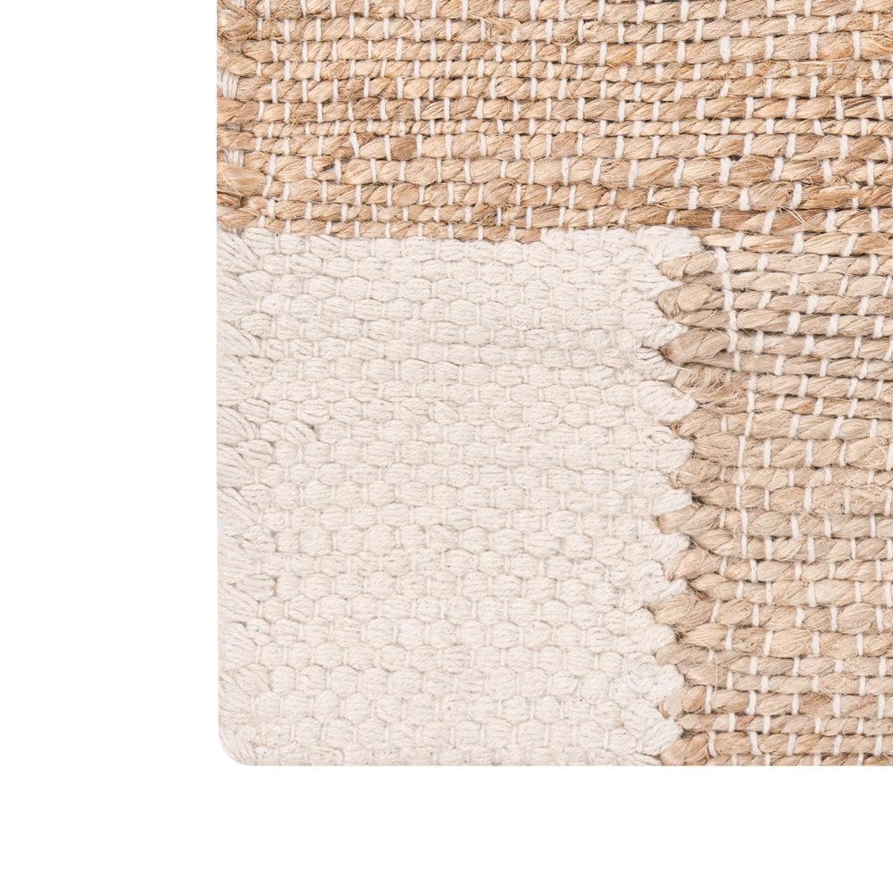 Tappeto beige chiaro in juta 160 x 230 cm Rettangolare Tessuto Stile rustico Soggiorno Camera da letto