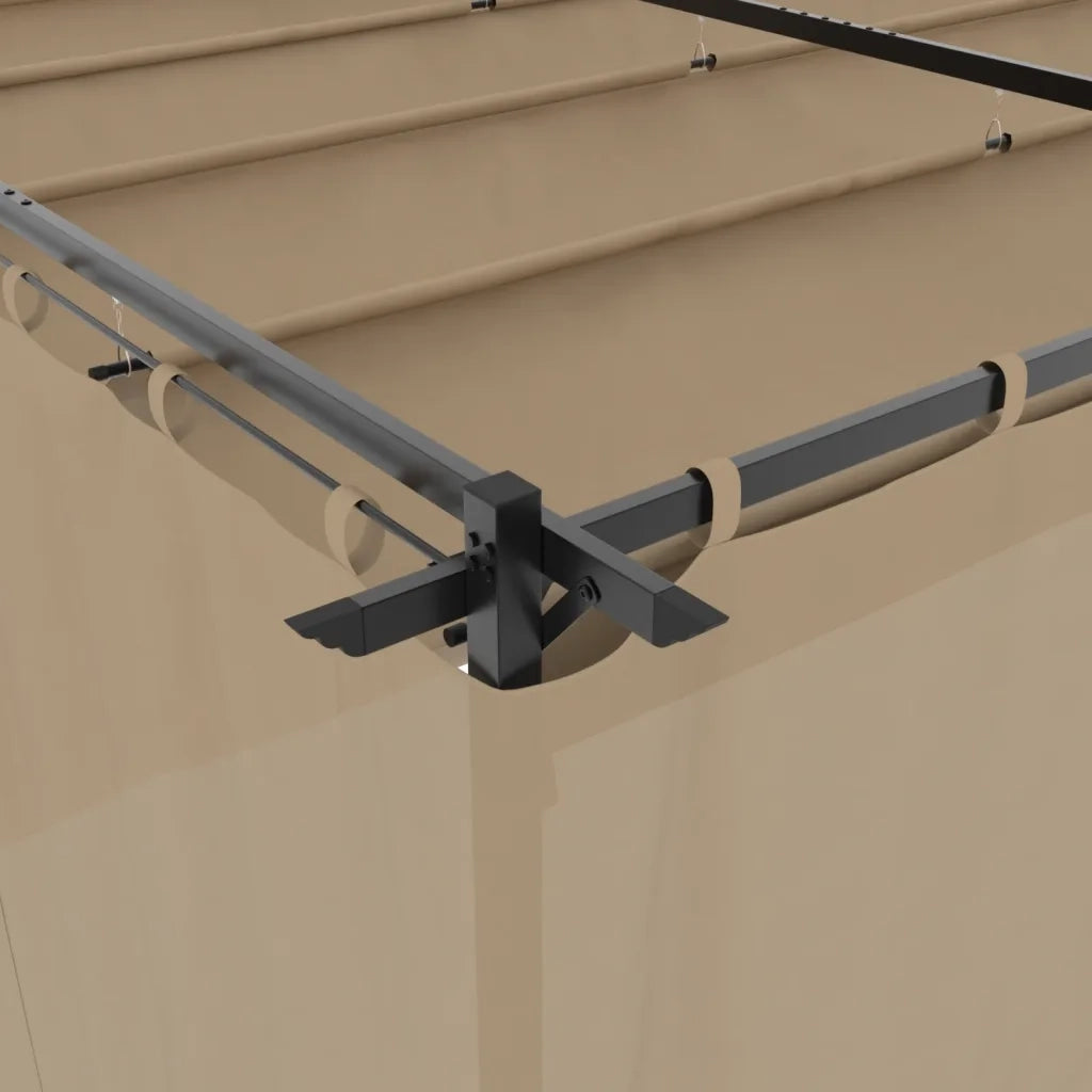 vidaXL Gazebo con Tende Tortora 6x3 m in Acciaio
