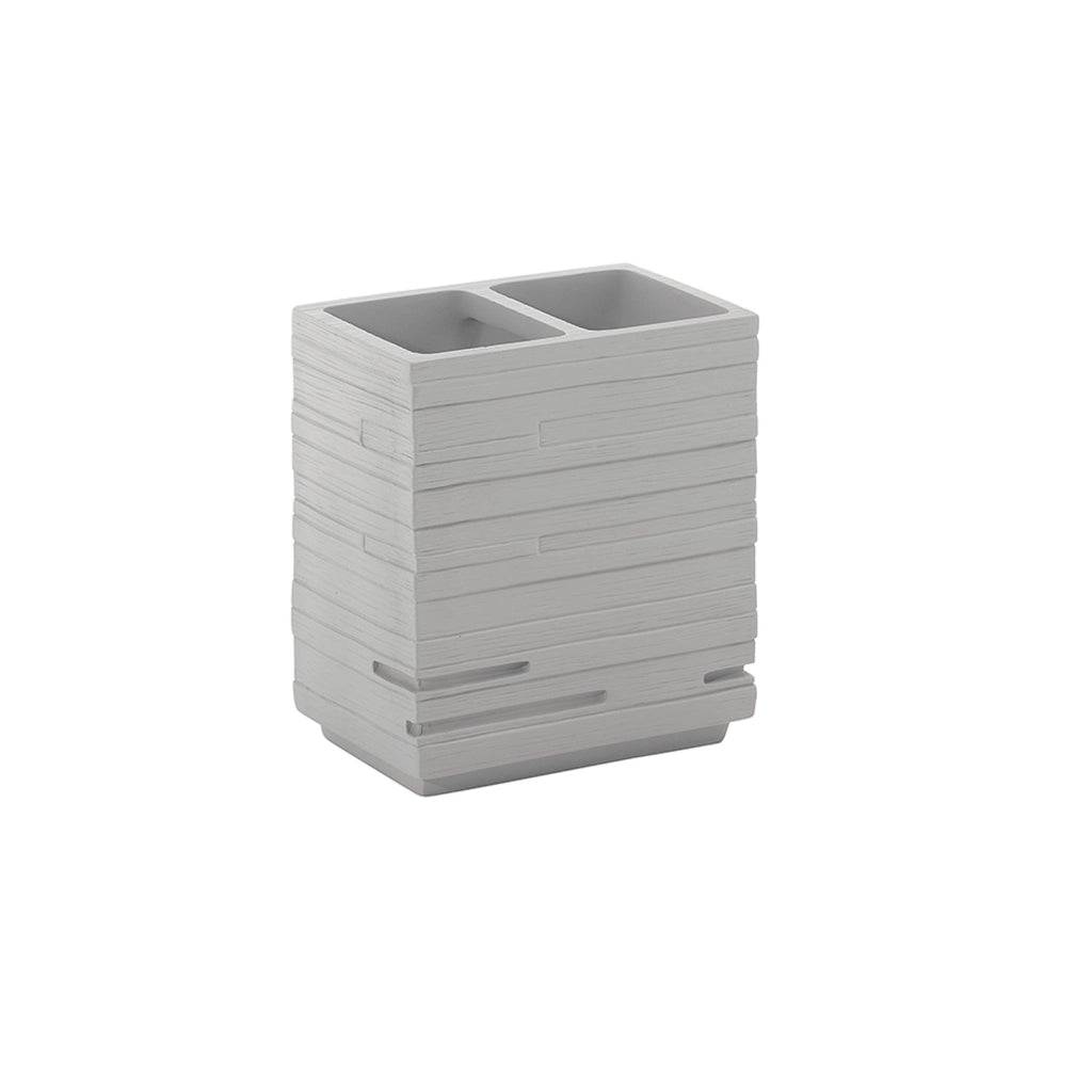 Portaspazzolini d'appoggio in resina QU98 Gedy serie QUADROTTO Grigio