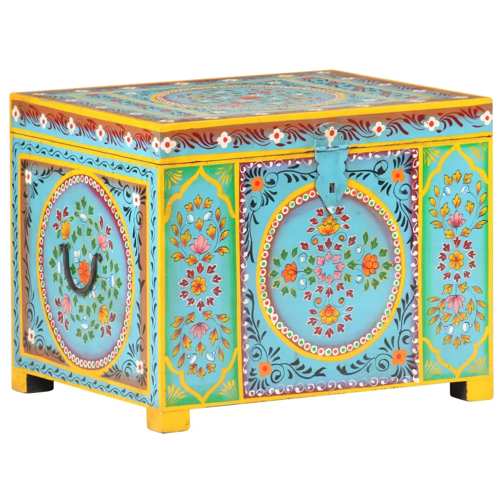 Baule Dipinto a Mano 50x40x40 cm in Legno Massello di Mango cod mxl 60019