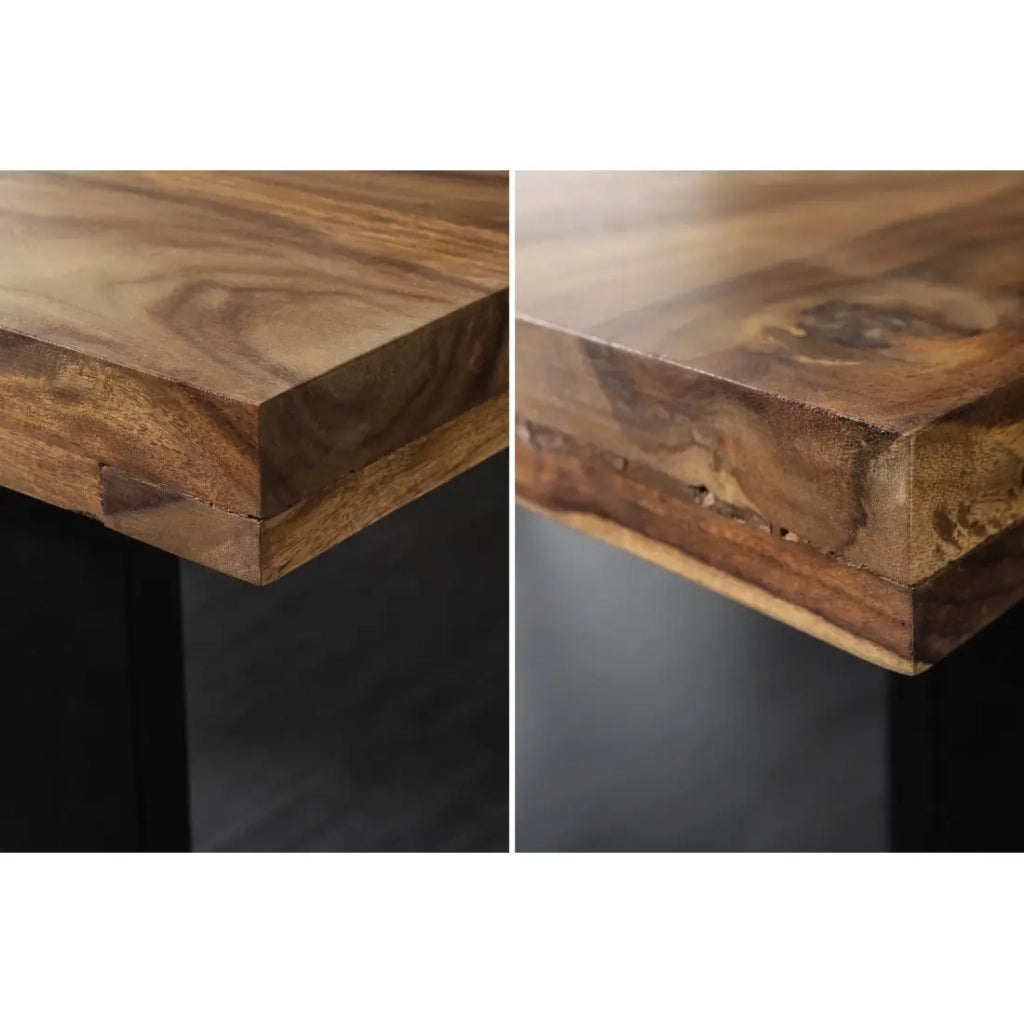 Table LODEN – Rettangolare 160 cm – Legno Sheesham e metallo – Stile industriale