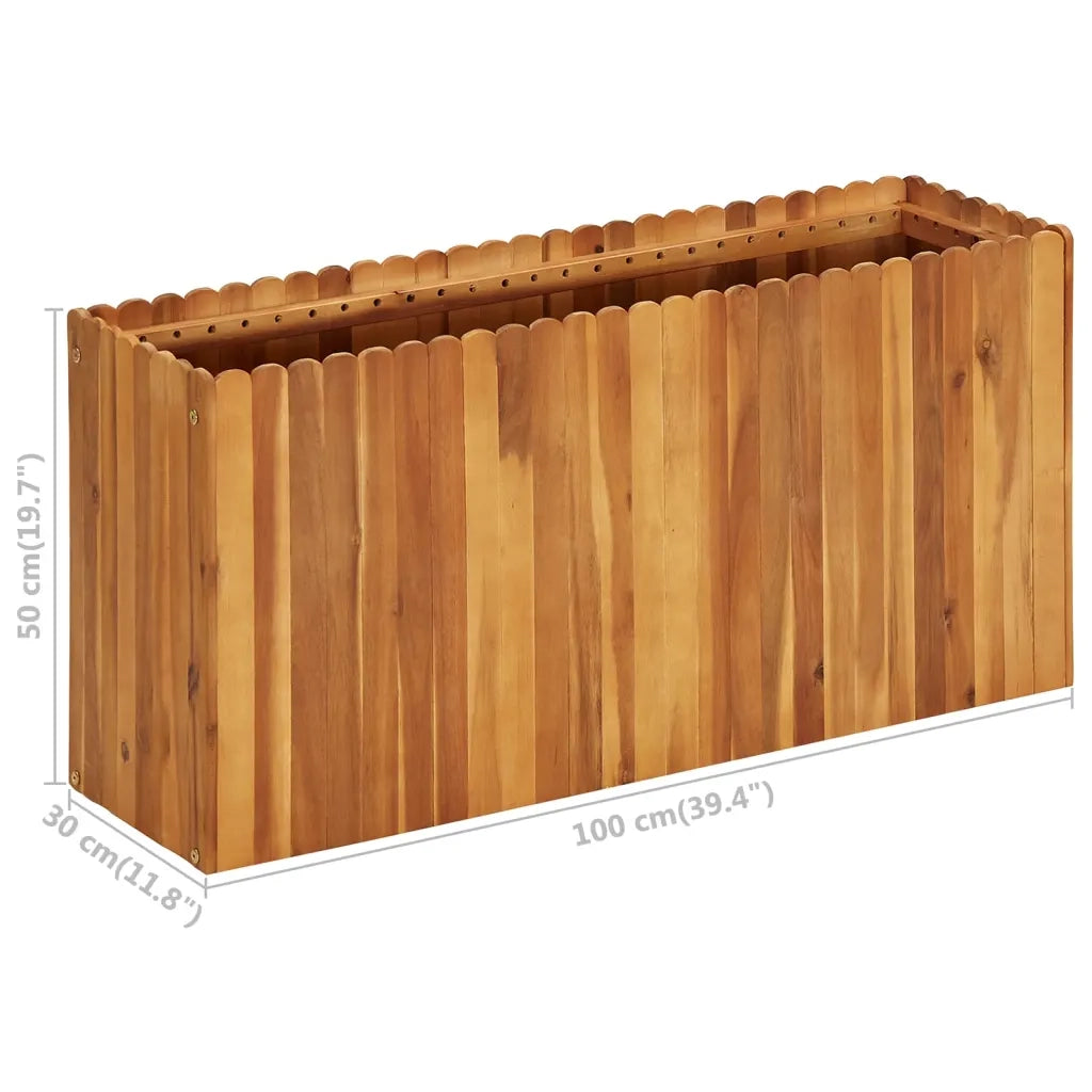 Letto Rialzato da Giardino 100x30x50 cm in Massello di Acacia 45924