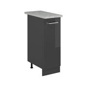 Armadio cucina dispensa alto R-Line Antracite lucido/Antracite 30 cm PL Marmo Vicco
