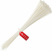 Cavi elettrici extra lunghe per uso pesante - 750mm x 76mm - Avvolgini in nylon per il controllo dei cavi all'aperto e all'interno - Bianco 100 pezzi
