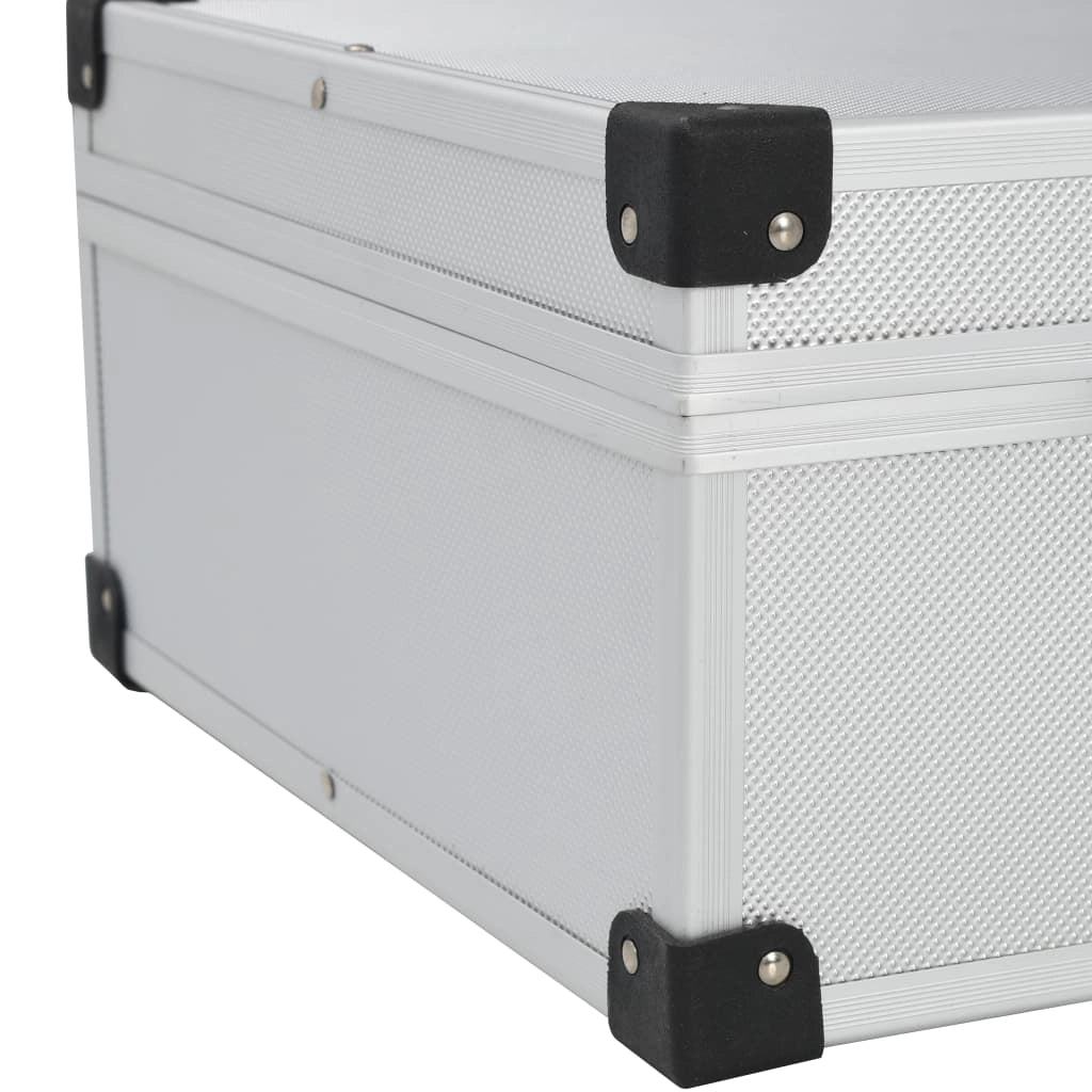 Valigetta portautensili cassetta portautensili carrello portautensili cassetta portautensili contenitore portadocumenti portatile 46 cm argento 02_0003268