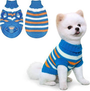 Pantaloni caldi per piccoli cani - Winterpantaloni con strisce per cani e gatti - Modello L - Blu