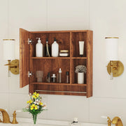 ARMADIO BAGNO Con specchio e ripiani aperti Noce MDF