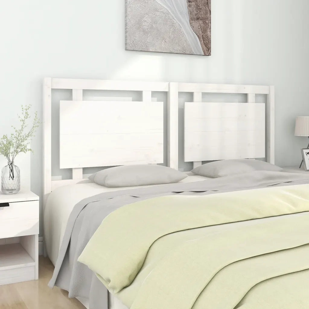 Testiera per Letto Bianca 165,5x4x100 cm Legno Massello di Pino 817951