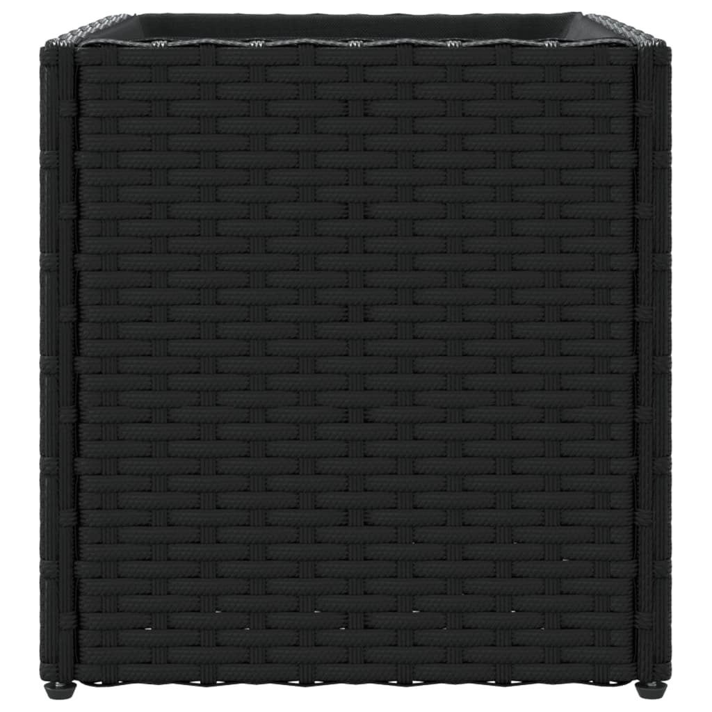 Fioriera rialzata per piante fiori giardino terrazze set da 2 36 x 30 x 32 cm resina intrecciata nera 02_0038947