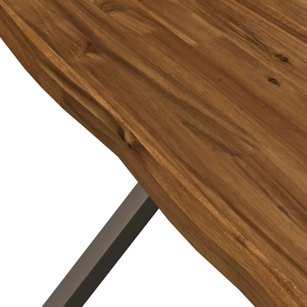 80 x 80 x 75 cm Legno di Acacia Massello Naturale e Caffè 938699