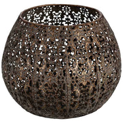 Portacandele in metallo dorato 19,5x19,5x15 cm (altezza)