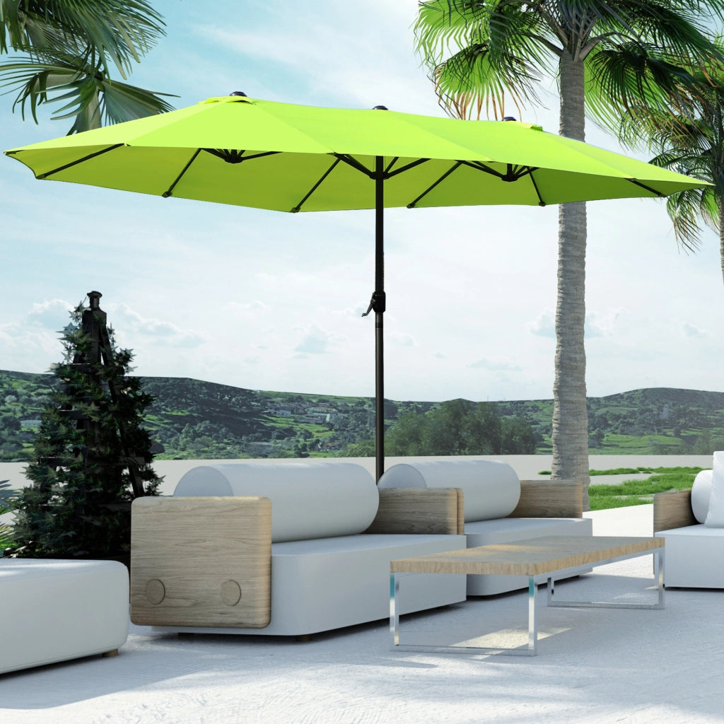 Ombrellone da sole 455x265 cm con manovella ¨C zephmum ¨C Verde