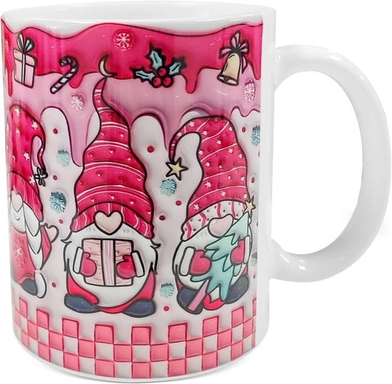 Moka da 350 ml con manico 3D tazza ceramica testina di Natale personalizzata tazza da caffè Natale (04)