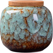 Contenitore di conservazione alimentare ceramico Aria stagna con coperchio in bambù naturale Contenitore di conservazione per tè, caffè, spezie e