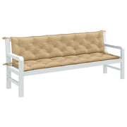 Cuscini Panca Giardino 2pz Beige MÃ©lange 200x50x7 cm Tessuto