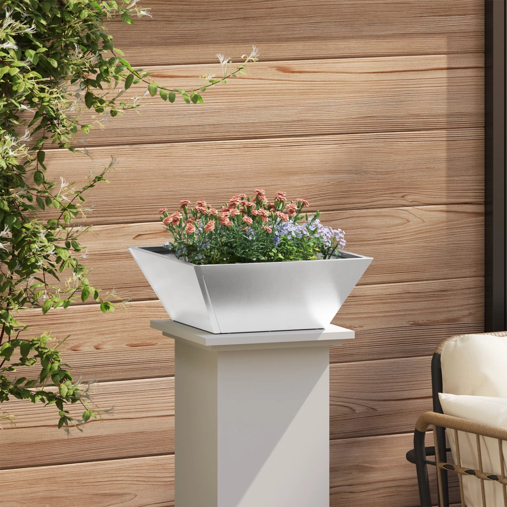 Vaso in Metallo Acciaio Inossidabile 40 x 40 x 15 cm