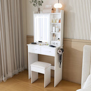 Toeletta bianca - Xylo - LED regolabile, vano nascosto, L60xH136xP36 cm