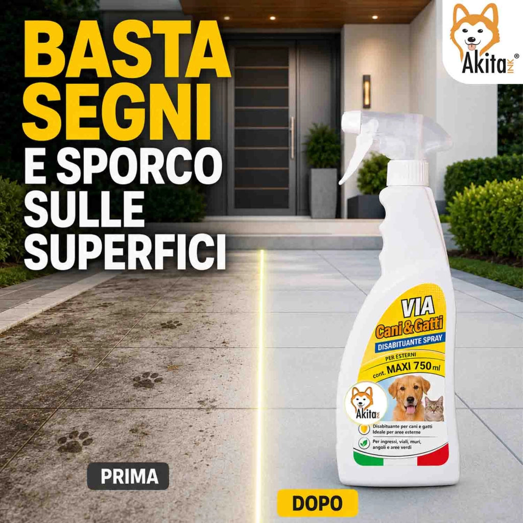Akitaink Disabituante Cani e Gatti Spray per Esterni 750 ml