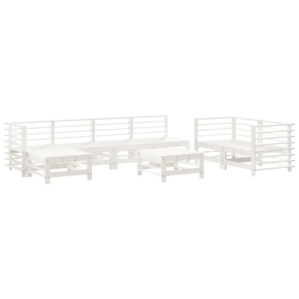 Set Salotto da Giardino 8 pz in Legno Massello di Pino Bianco 3186579