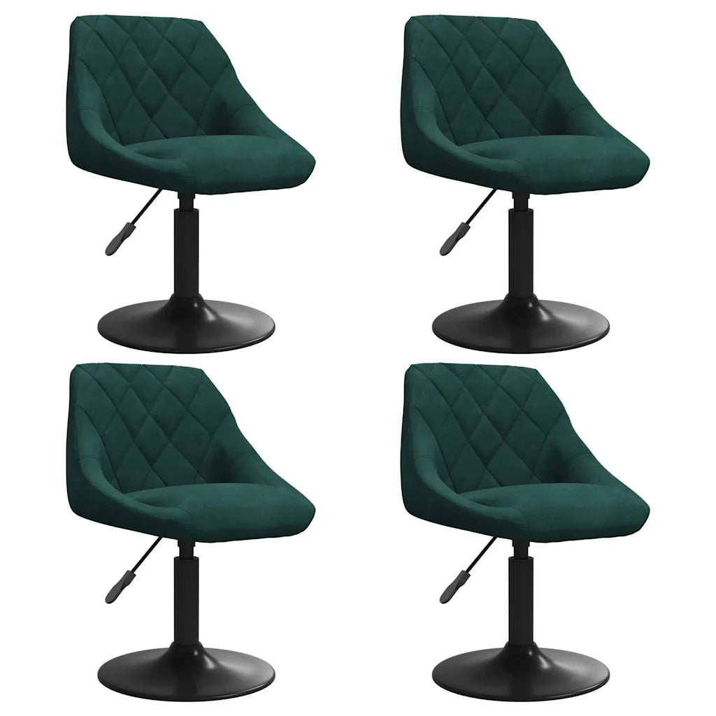 Sedie da Pranzo Girevoli 4 pz Verde Scuro in Velluto 3088794
