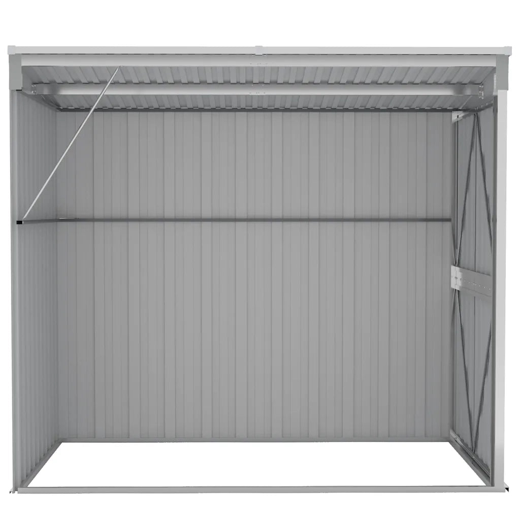 Capanno Giardino a Parete Grigio 118x194x178 cm Acciaio Zincato