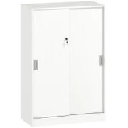 Armadietto da Ufficio a 3 Ripiani con 2 Chiavi di Sicurezza, in Truciolato, 80x40x120 cm, Bianco