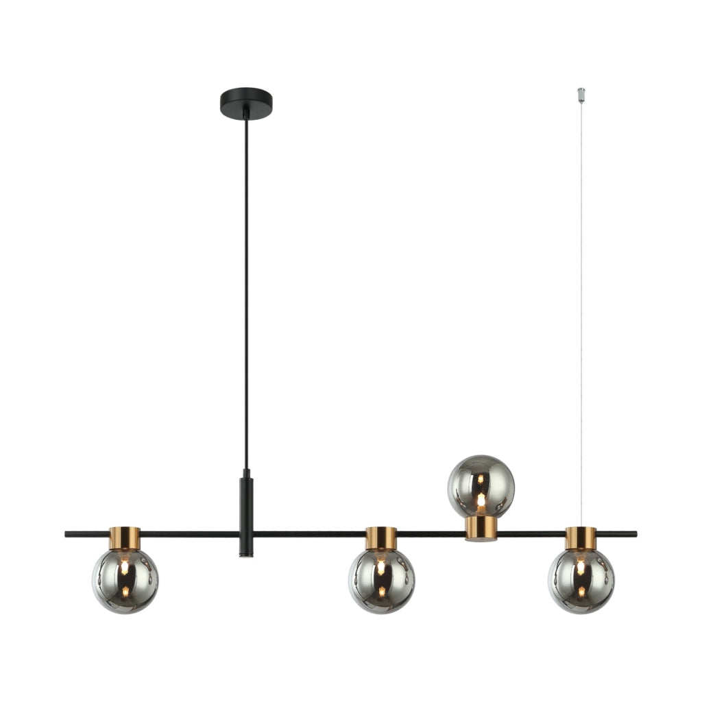 Lampada a sospensione moderna nero grafite 4xG9 Italux Bletter
