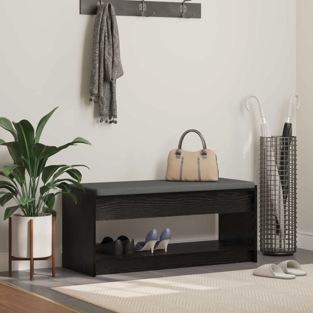 Panca per ingresso Rovere Nero 103 x 38 x 45 cm 891585