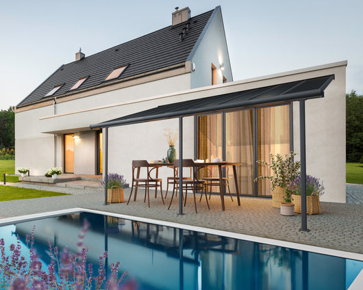 Pergola Addossata in Alluminio Capri 3X5.6 m Grigio