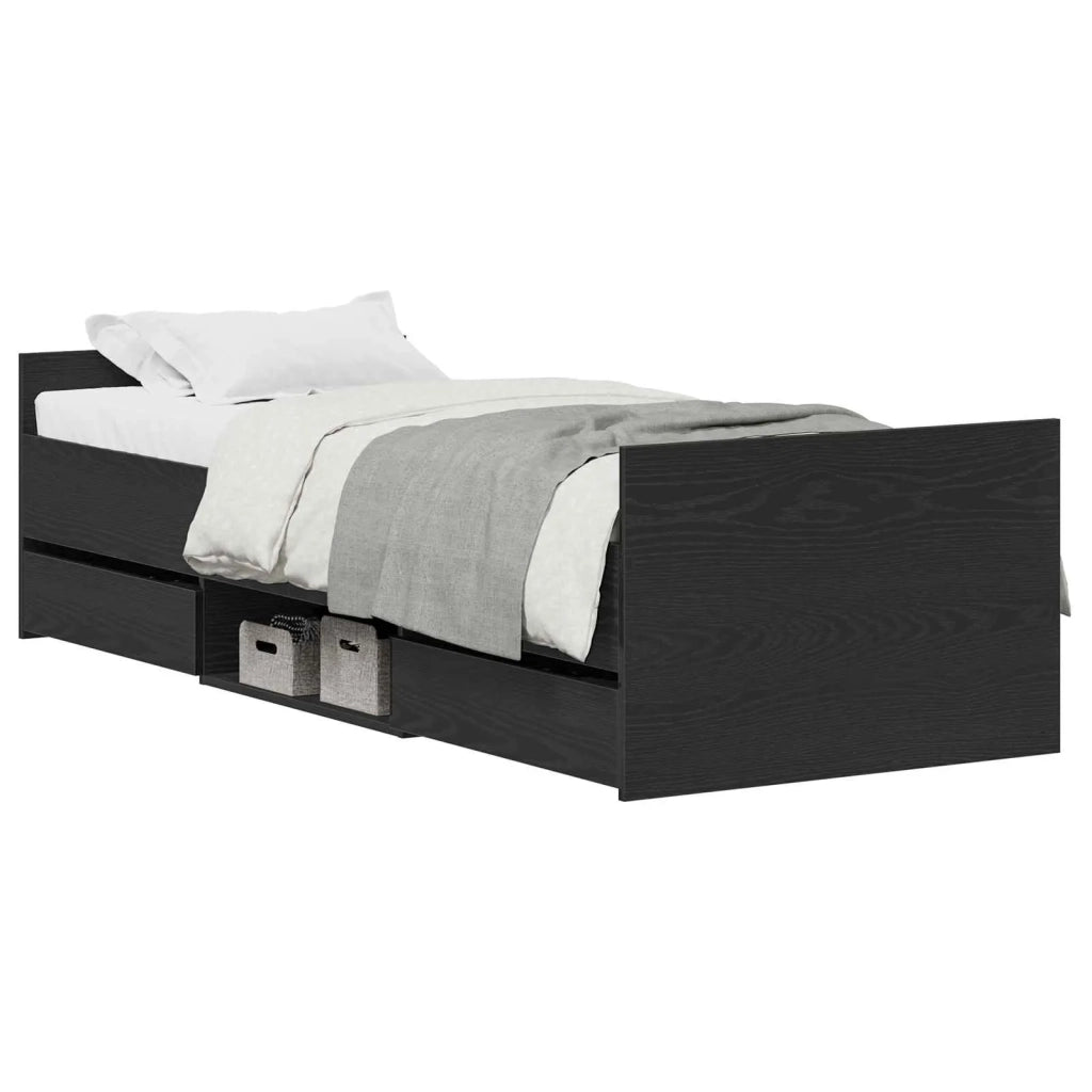 Struttura del letto con testiera Rovere Nero 193 x 78 x 50 cm 3329308