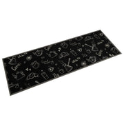 Tappetino da cucina lavabile con stampa elegante 180 x 60 cm antiscivolo flessibile velluto nero 02_0056424