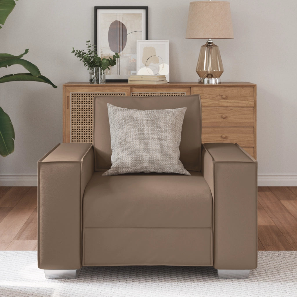 Sedia da soggiorno cappuccino  59 cm in pelle sintetica