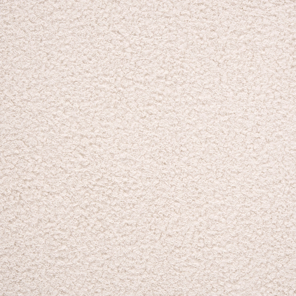 Set di 2 sedie da bar con struttura in legno di gomma marrone scuro e seduta in tessuto bouclé beige senza braccioli design retrò