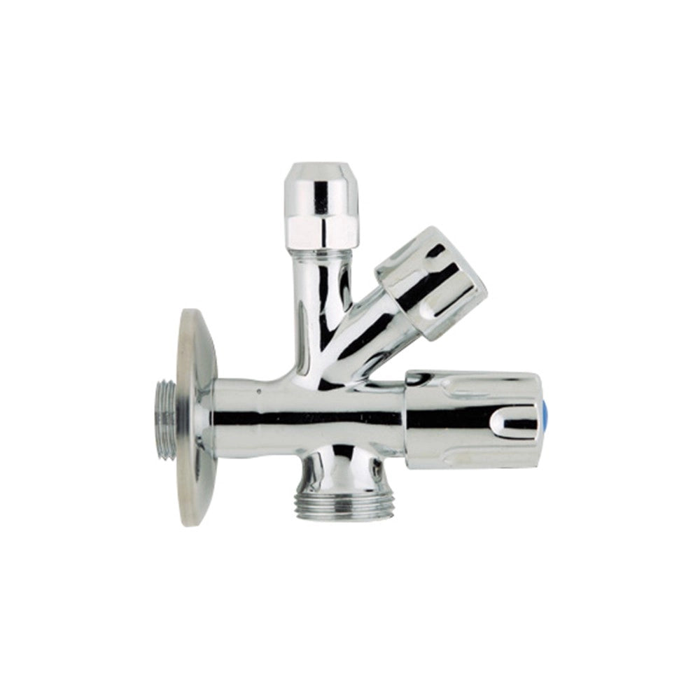 Rubinetto cromato sottolavabo 1/2" - 3/8" - 3/4" dado conico alto