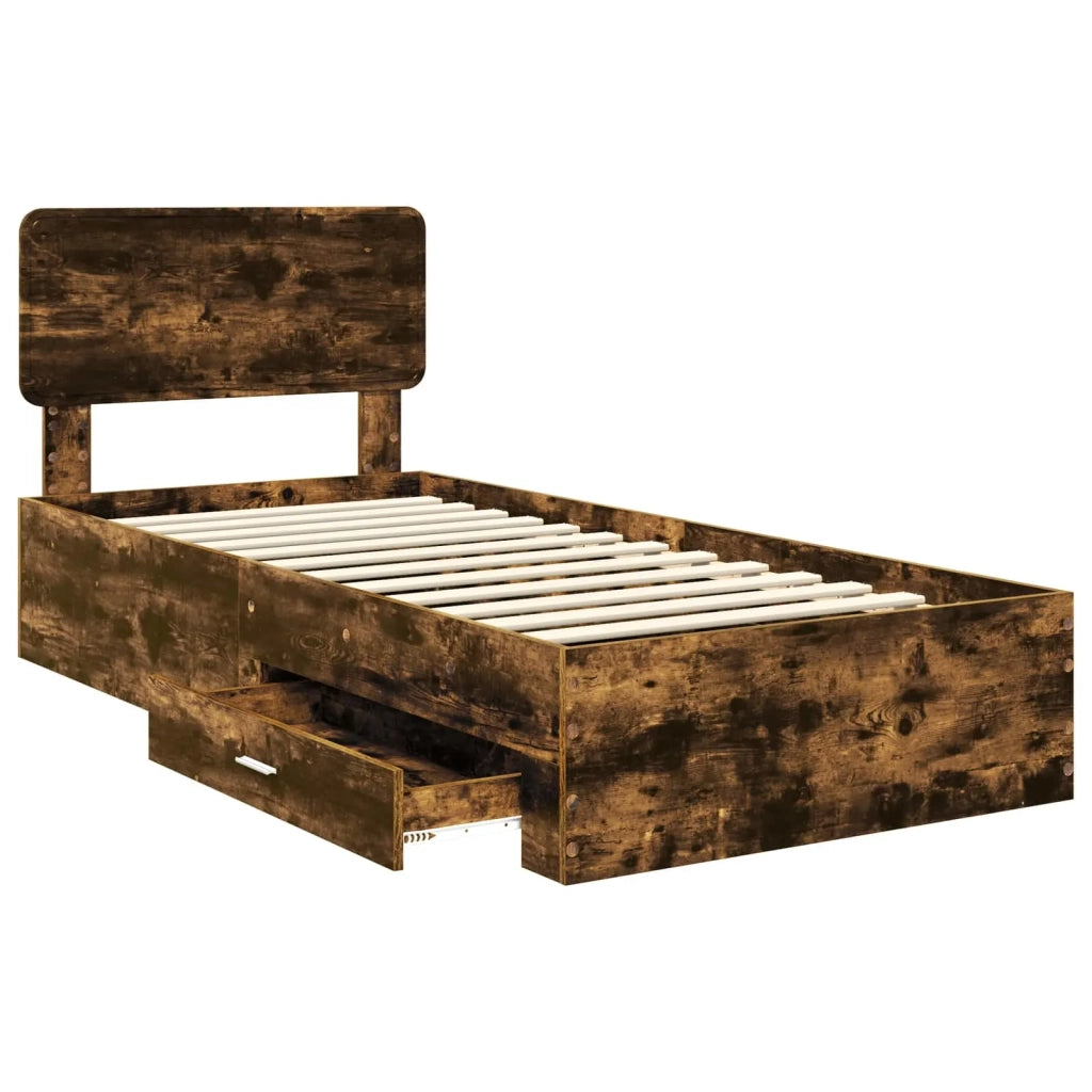 Struttura del letto Rovere fumé 90 x 200 cm Legno multistrato 3412422