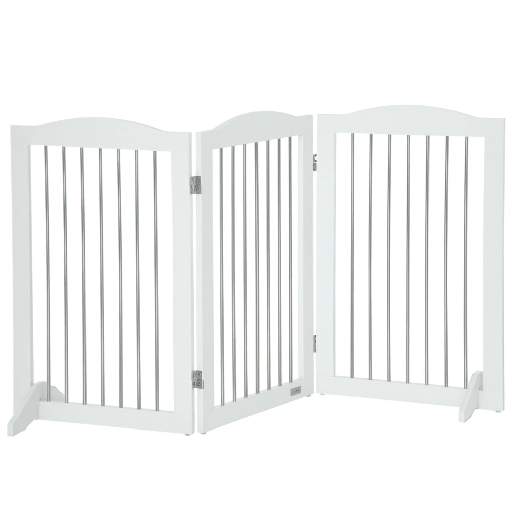 Barriera di Sicurezza per Cani Porte e Scale Pieghevole ¨C zephmum ¨C Bianco 154x30x80 cm