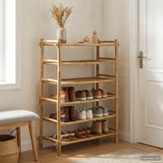 Scarpiera con lo scaffale Naturale 6 ripiani Bambù 42028051