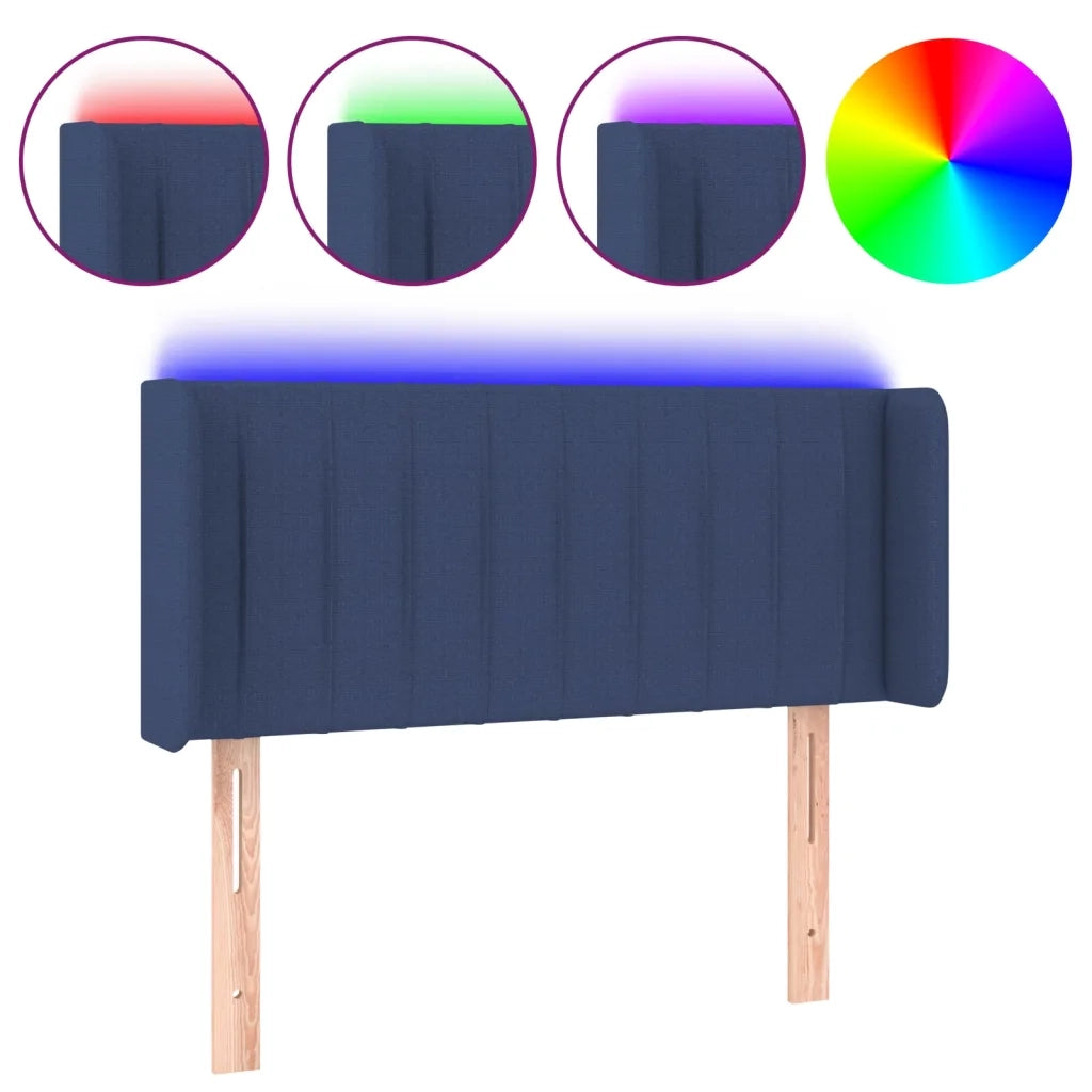 Testiera a LED Blu 93x16x78/88 cm in Tessuto 3123462