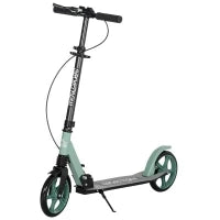 Monopattino Pieghevole per Adulti +14 Anni con Manubrio Regolabile Grandi Ruote da 20 cm Ammortizzatore e Doppio Freno in Alluminio, Verde