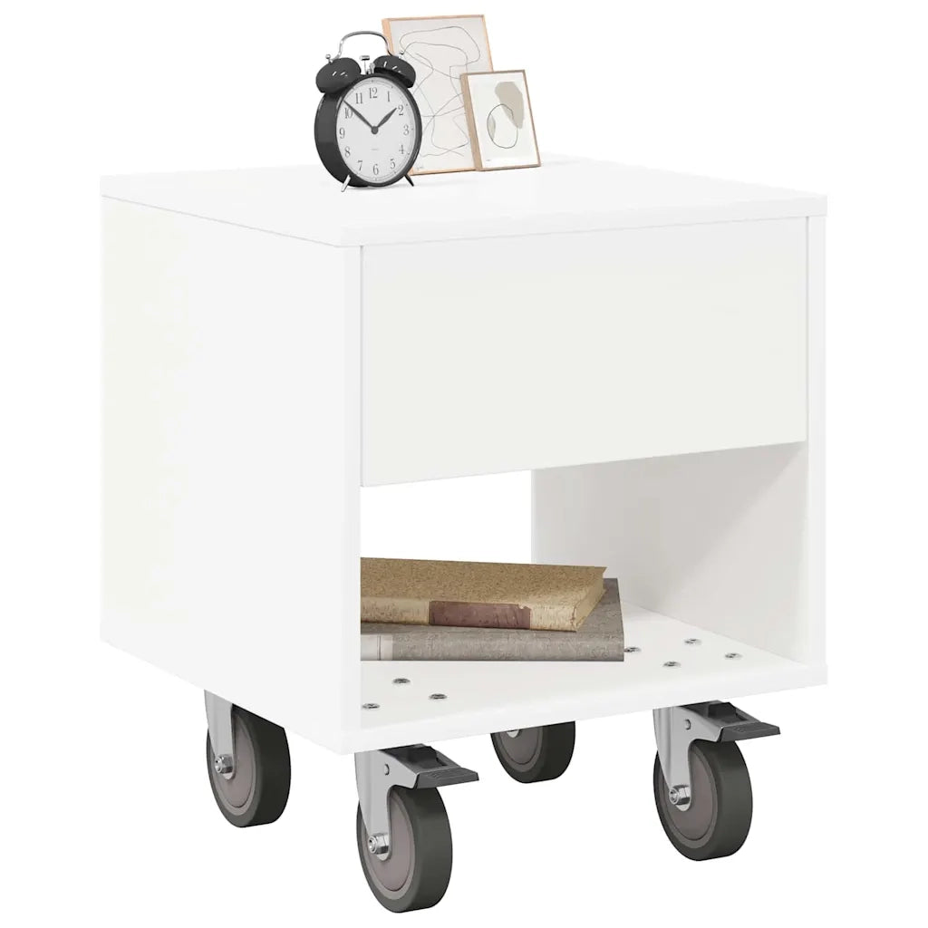 Comodino Bianco 40,5 x 40 x 48 cm Legno multistrato 891056